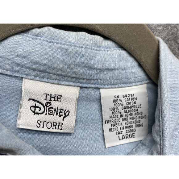 Vintage Disney Pooh Tigger Piglet Shirt Womens Large Blue Denim 90s Embroidery - Picture 6 of 10